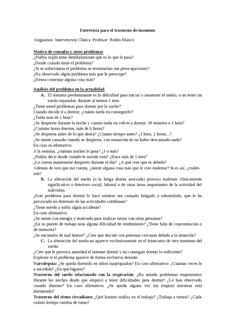 Consejos para referir en la entrevista clínica de trastornos del sueño