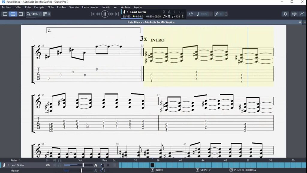 Aún en mis sueños: Guitar Pro de Rata Blanca