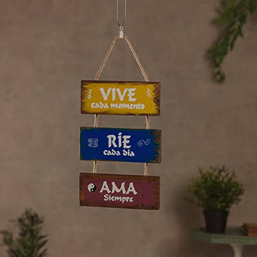 Carteles de madera con estilo: Ama, ríe, sueña