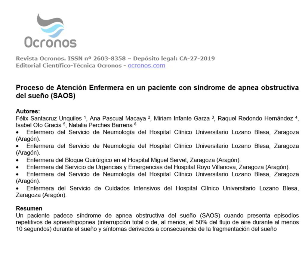 Cuidados de enfermería para apnea del sueño: prevención y tratamiento