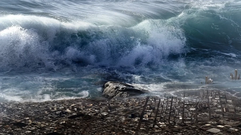 Descubre el significado de soñar con tsunami azul intenso