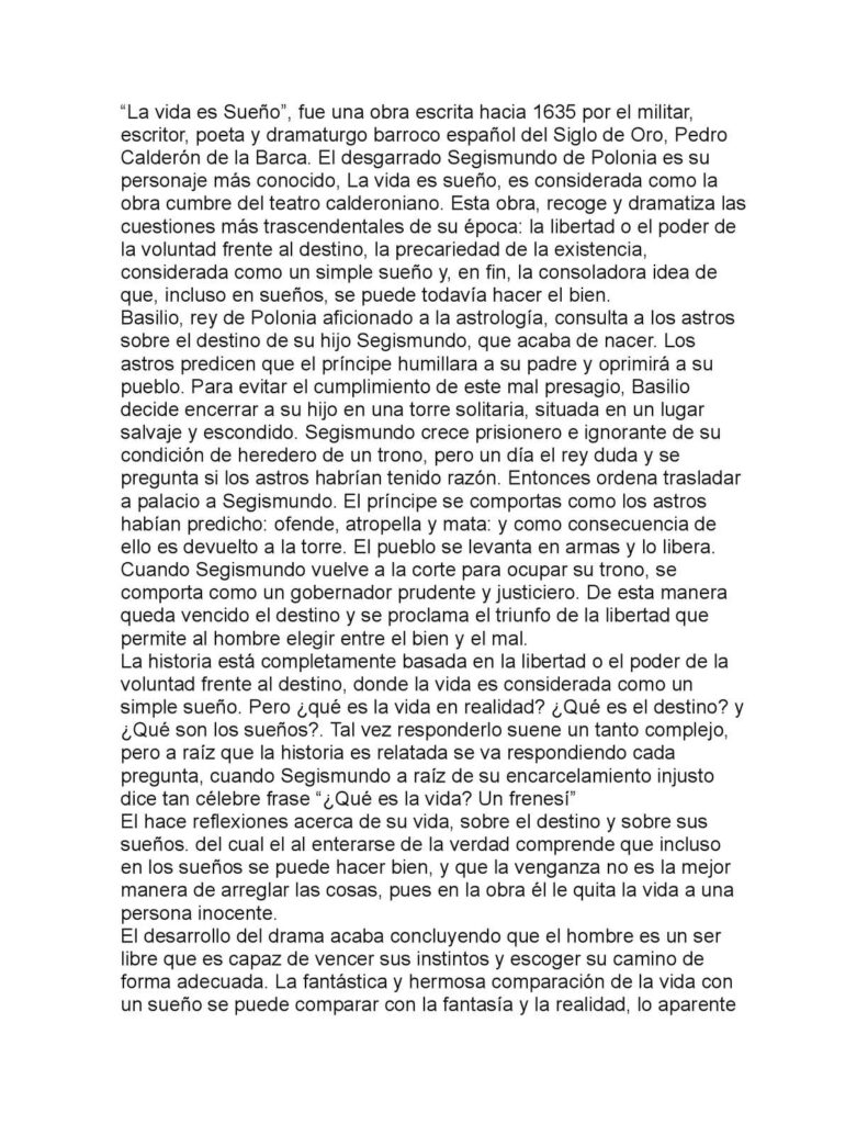 Descubre la esencia de la existencia en el ensayo de La Vida es Sueño de Calderón