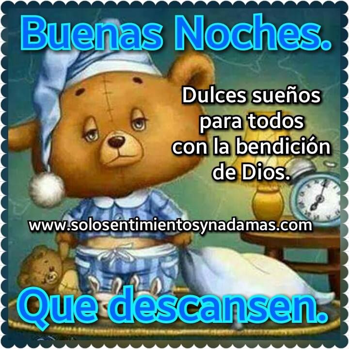 Dulces sueños con imágenes de buenas noches y la bendición de Dios