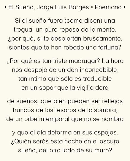 El sueño de Borges: Una fascinante parafrasis poética