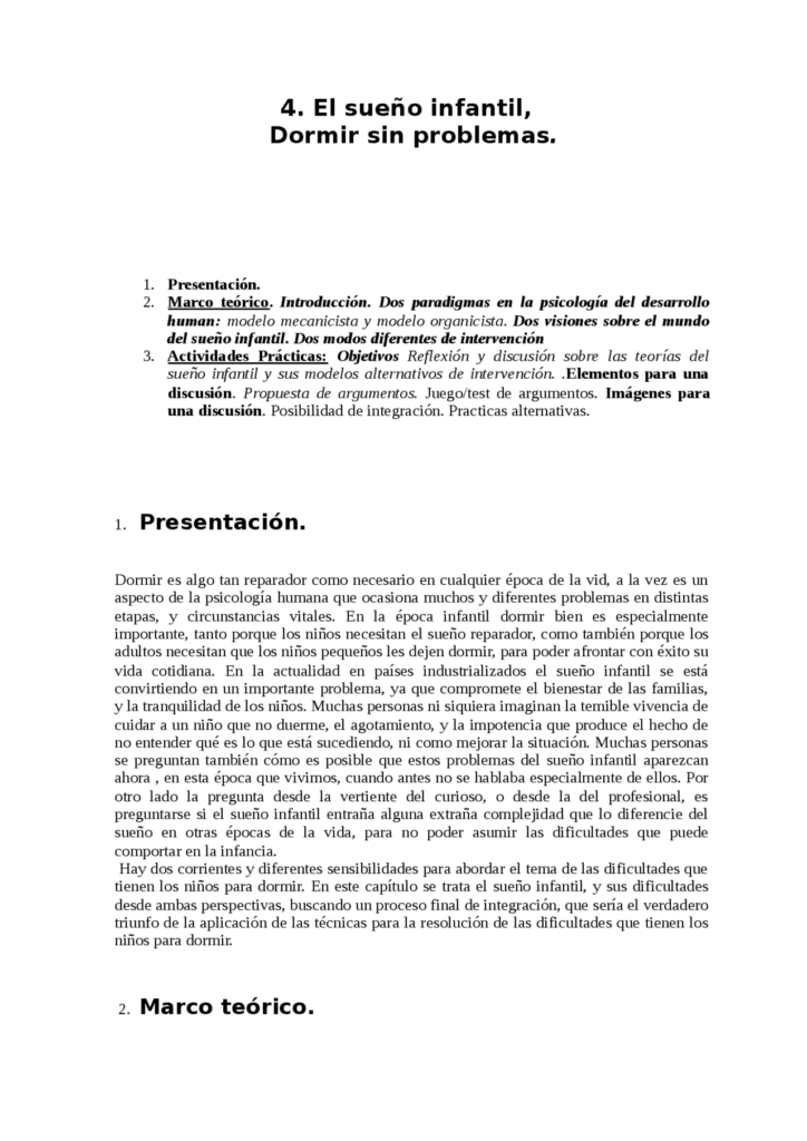 El sueño infantil: filosofía y psicología en su intervención