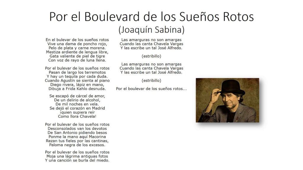 Joaquín Sabina: el Boulevard de los Sueños Rotos - Traducción