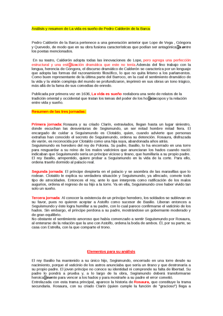 La ilusión de la vida: análisis del argumento de La Vida es Sueño