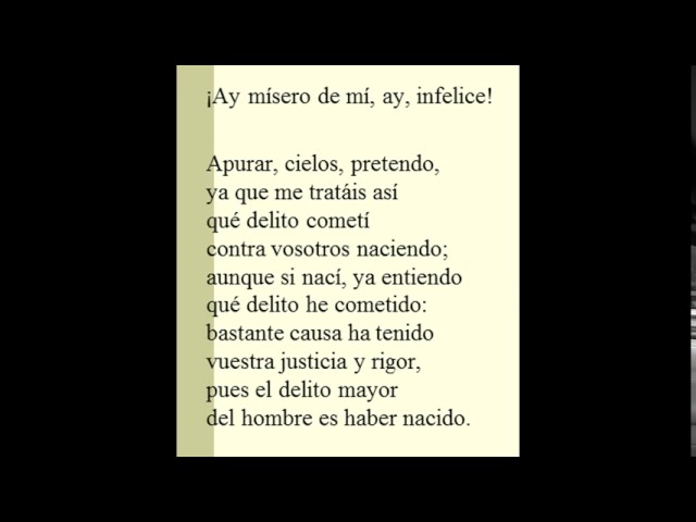 La tristeza y anhelo en 'La vida es sueño', ¡Ay, mísero de mí!