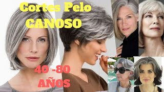 Looks modernos para cabello corto y canoso en mujeres mayores