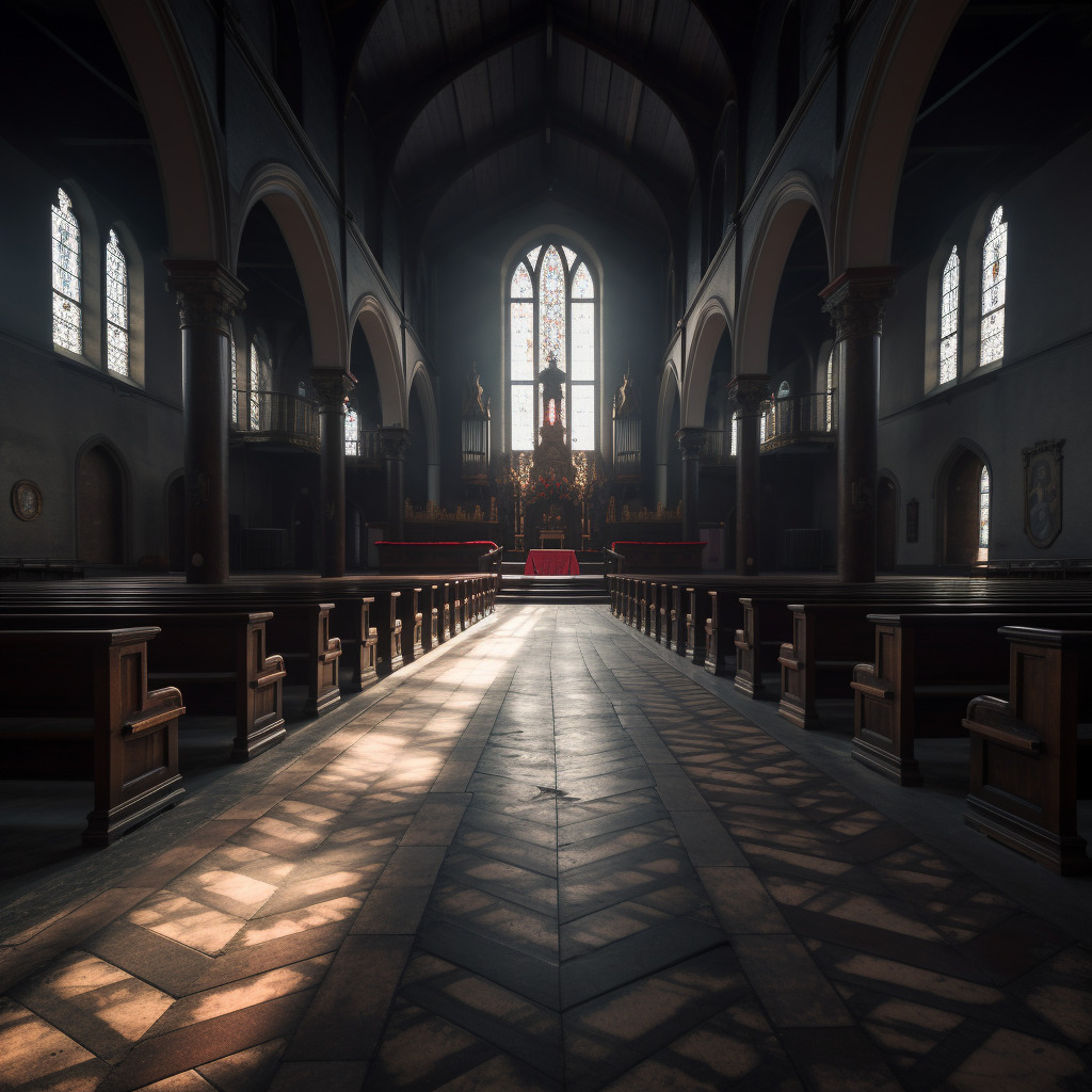 Misterioso sueño: Entrando a una iglesia llena de gente