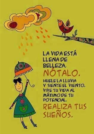 Sueña con la belleza de la vida: frase inspiradora