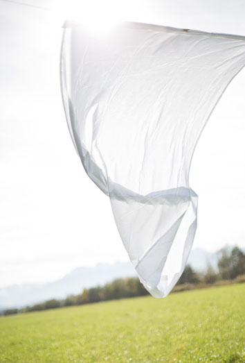 Sueña con la pureza: Ropa blanca y limpia tendida al sol