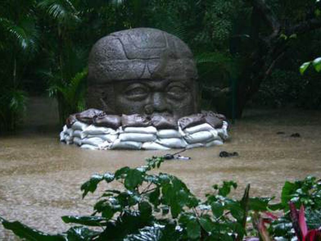 Sueño hecho realidad: hallan cabeza olmeca tras lluvia