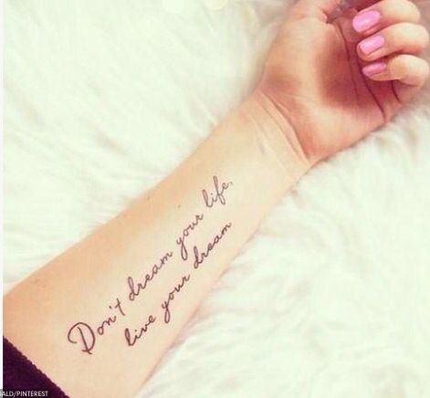 Vive tu sueño con un tatuaje: no sueñes una vida